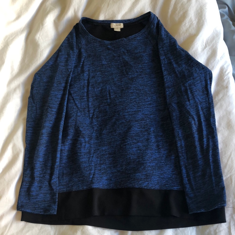 J Crew long sleeve multi color and fabric shirt